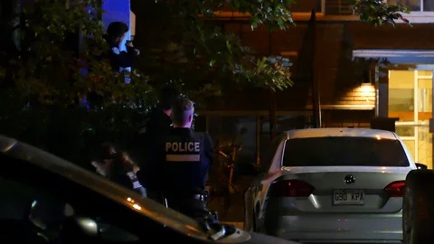 Police operation with guns at night Stock Footage 120005490