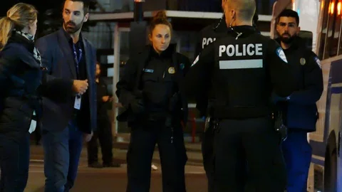 Police operation at night Stock Footage 120058134