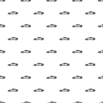 Police patrol car seamless pattern background Illustrazione stock