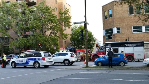 Police perimeter during daylight Stock Footage 116712727