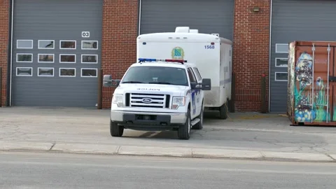 Police pickup parked Stock Footage 139664108