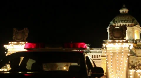 Police Pratrolling a Palace Stock-Footage 10207256