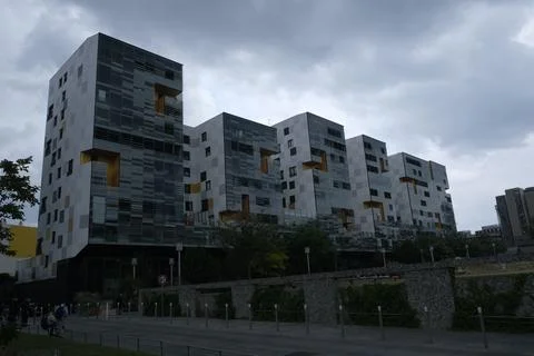 Police preparing to face the rioter, tribute to Nahel in Nanterre, France Stock Photos