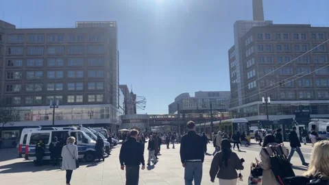 Police Preparing at Protest Alexanderplatz Berlin April 8 2026 Stock Footage 332423740