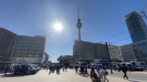 Police Preparing at Protest Alexanderplatz Berlin April 8 2026 Stock Footage 332423743