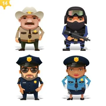 Police professions set Stock Illustration