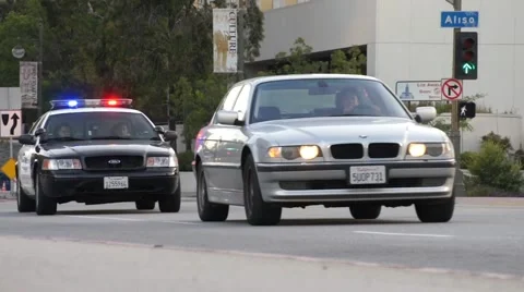 Police Pulling Over BMW ( HD ) Stock Footage 5297065