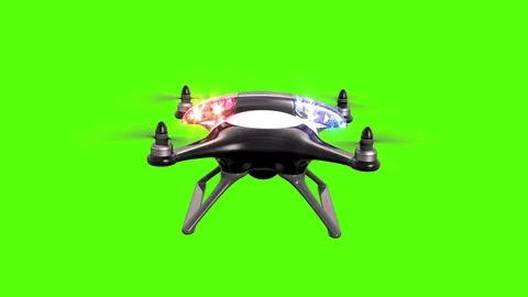 Police quadcopter on a green background Video stock 84594301