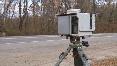 Police radar on the road Stock-Footage 81834119