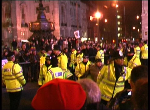 Police remove protestors Anti-War Protest London 15th Feb2003 Stock Footage 238354236