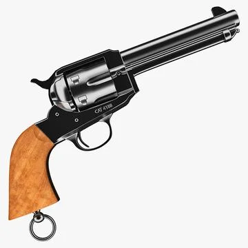 Police Revolver Remington 2 3D Model
