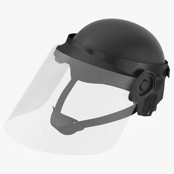 Police Riot Gear - Helmet Laying 3D Model