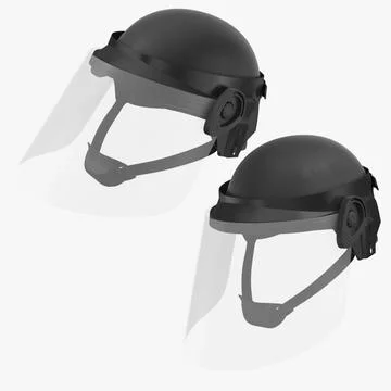 Police Riot Helmet Poses 3D Model