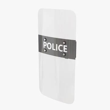 Police Riot Shield Polycarbonate 3D Model