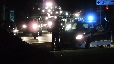 Police road block. Stock Footage 42220680