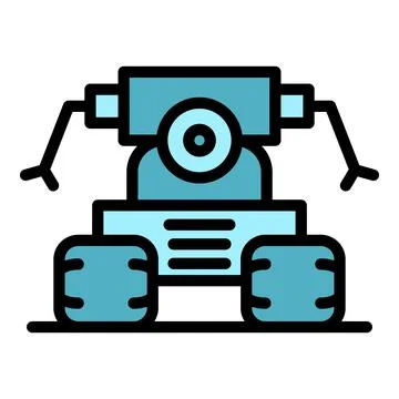 Police robot icon vector flat Illustrazione stock