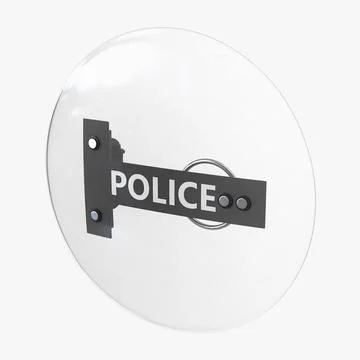 Police Round Anti Riot Shield 3D Model