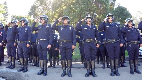 Police salute Stock-Footage 82876946