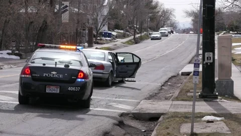 Police At The Scene Of An Accident 스톡 동영상 133604232