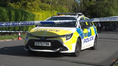 Police scene at another attempted arson attack at north-west London synagogue
 Stock Footage 333034847