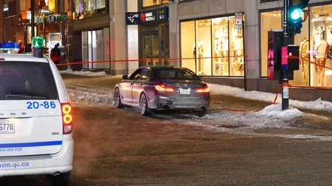 Police on-scene of an attempt of murder Stock Footage 103953609