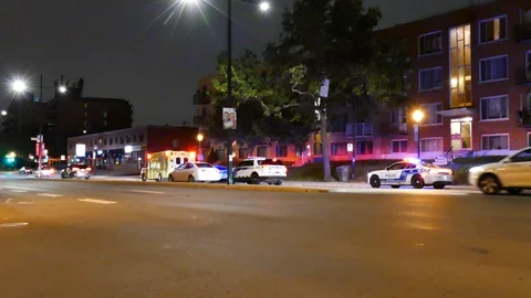 Police scene at night Stock Footage 116709248