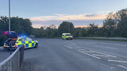 Police on scene as two trains collide in the Bedford area Vídeos de archivo 337261886