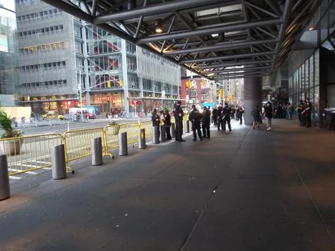 POLICE SECURING PORT AUTHORITY NEW YORK GEORGE FLOYD RIOTS DEMONSTRATIONS Stock Photos