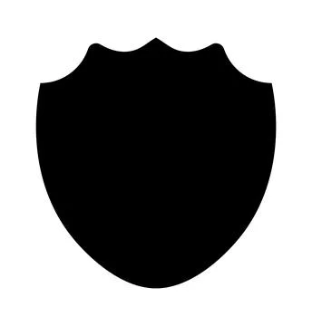 Police shield black shape. Heraldic shields blank emblems. Security vector Stock Illustration