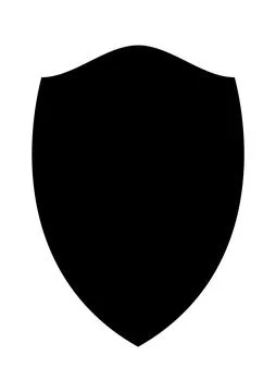 Police shield black shape. Heraldic shields blank emblems. Security vector Stock Illustration