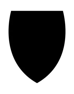 Police shield black shape. Heraldic shields blank emblems. Security vector Stock Illustration