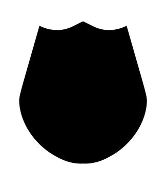Police shield black shape. Heraldic shields blank emblems. Security vector Stock Illustration