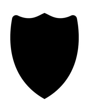 Police shield black shape. Heraldic shields blank emblems. Security vector Stock Illustration