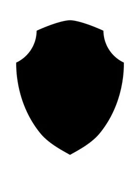 Police shield black shape. Heraldic shields blank emblems. Security vector Stock Illustration