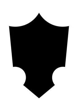 Police shield black shape. Heraldic shields blank emblems. Security vector Stock Illustration