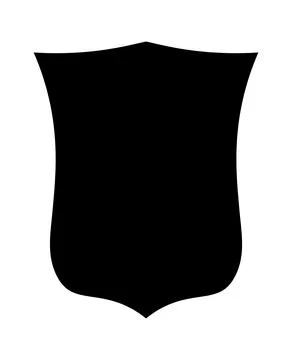 Police shield black shape. Heraldic shields blank emblems. Security vector Stockillustratie