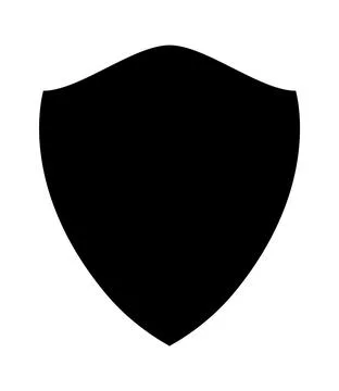 Police shield black shape. Heraldic shields blank emblems. Security vector Stock Illustration