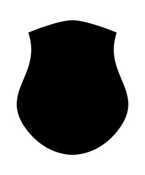 Police shield black shape. Heraldic shields blank emblems. Security vector Illustrazione stock