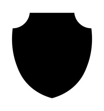 Police shield black shape. Heraldic shields blank emblems. Security vector Stock Illustration