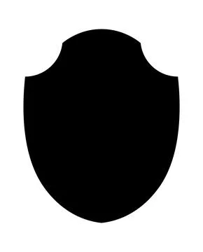 Police shield black shape. Heraldic shields blank emblems. Security vector Stock Illustration
