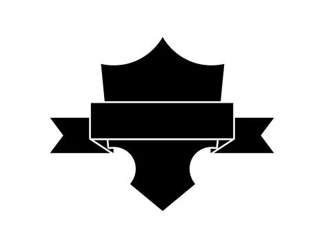 Police shield black shape. Heraldic shields blank emblems. Security vector Stock Illustration