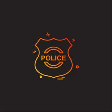 Police shield emblem force icon vector design Stock Illustration
