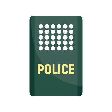 Police shield icon flat isolated Illustrazione stock