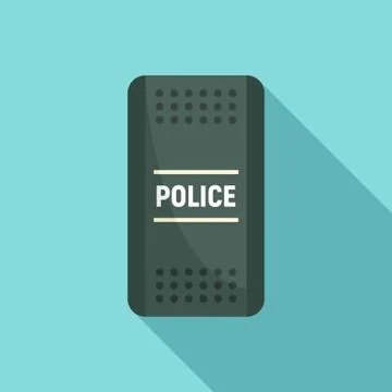 Police shield icon, flat style 库存插图