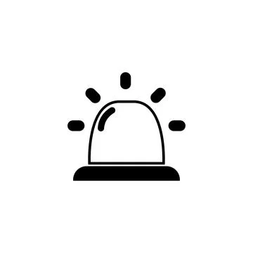 Police siren light icon vector isolated, showing emergency and alert symbol Illustrazione stock