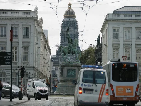 Police sirens in Brussels Stock Footage 80621903