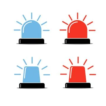 Police. sirens on white background. Vector illustration Stock Illustration