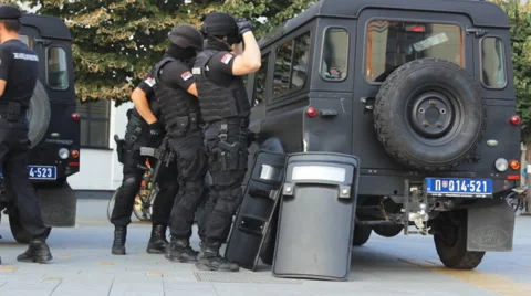 Police Special Force Unit Serbia 01 Stock Footage 53571904