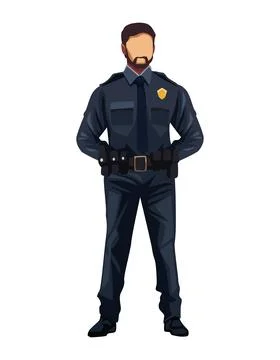 Police standing professional イラスト素材