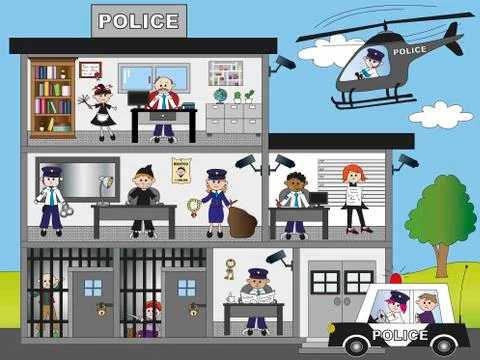 Police station Stock Illustration